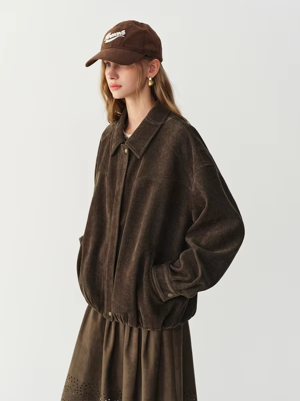 FSLE 2026 Winter Women's Vintage Notch Collar Cropped Barn Jacket Beaded - Elegant Versatile Chic Outerwear for Daily Wear