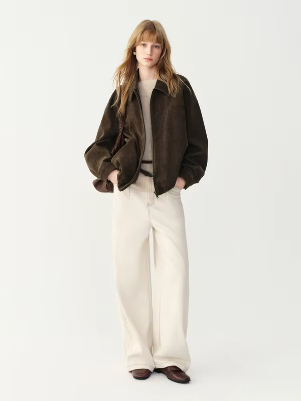 FSLE 2026 Winter Women's Vintage Notch Collar Cropped Barn Jacket Beaded - Elegant Versatile Chic Outerwear for Daily Wear